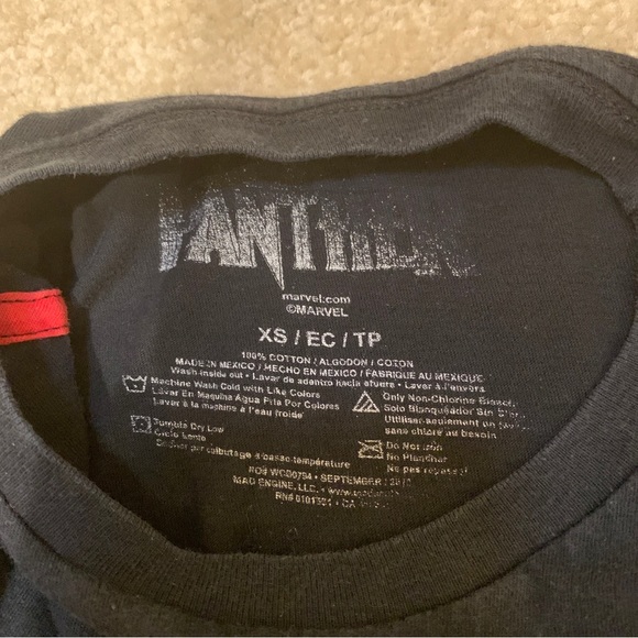 Marvel Avengers Black Panther Kids Black Short Sleeve T-Shirts Size XS 5-6 - Picture 13 of 13